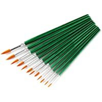 Los mejores  - SUPVOX 12pcs pinceles de arte conjunto de pinceles de pintura de acrílico-óleo-acuarela punta redonda puntiaguda lana de…